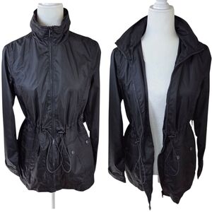 St. John's Bay Packable Water Resistant Utility Jacket Black Size Small